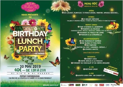 Birthday Lunch Party — Flyer recto/verso