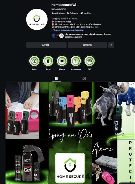 Compte Instagram Home Secure FWI