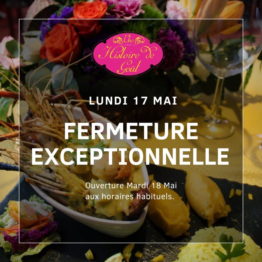 Une Histoire de Goût — Publication Instagram — fermeture